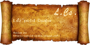 Lépold Csaba névjegykártya